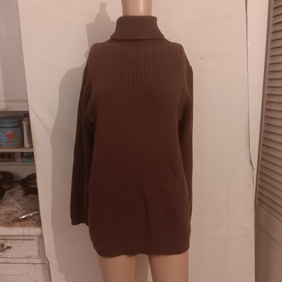 Gap Brown Ribbed turtleneck Sweater Size Small - Picture 1 of 6